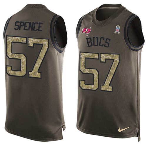 Nike Buccaneers #57 Noah Spence Green Men's Stitched NFL Limited Salute To Service Tank Top Jersey - Click Image to Close